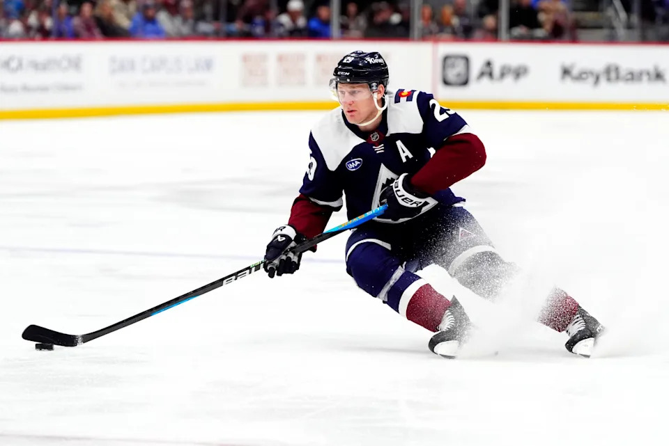 Colorado Avalanche left wing Gabriel Landeskog (92) at Ball Arena. Ron Chenoy-Imagn Images