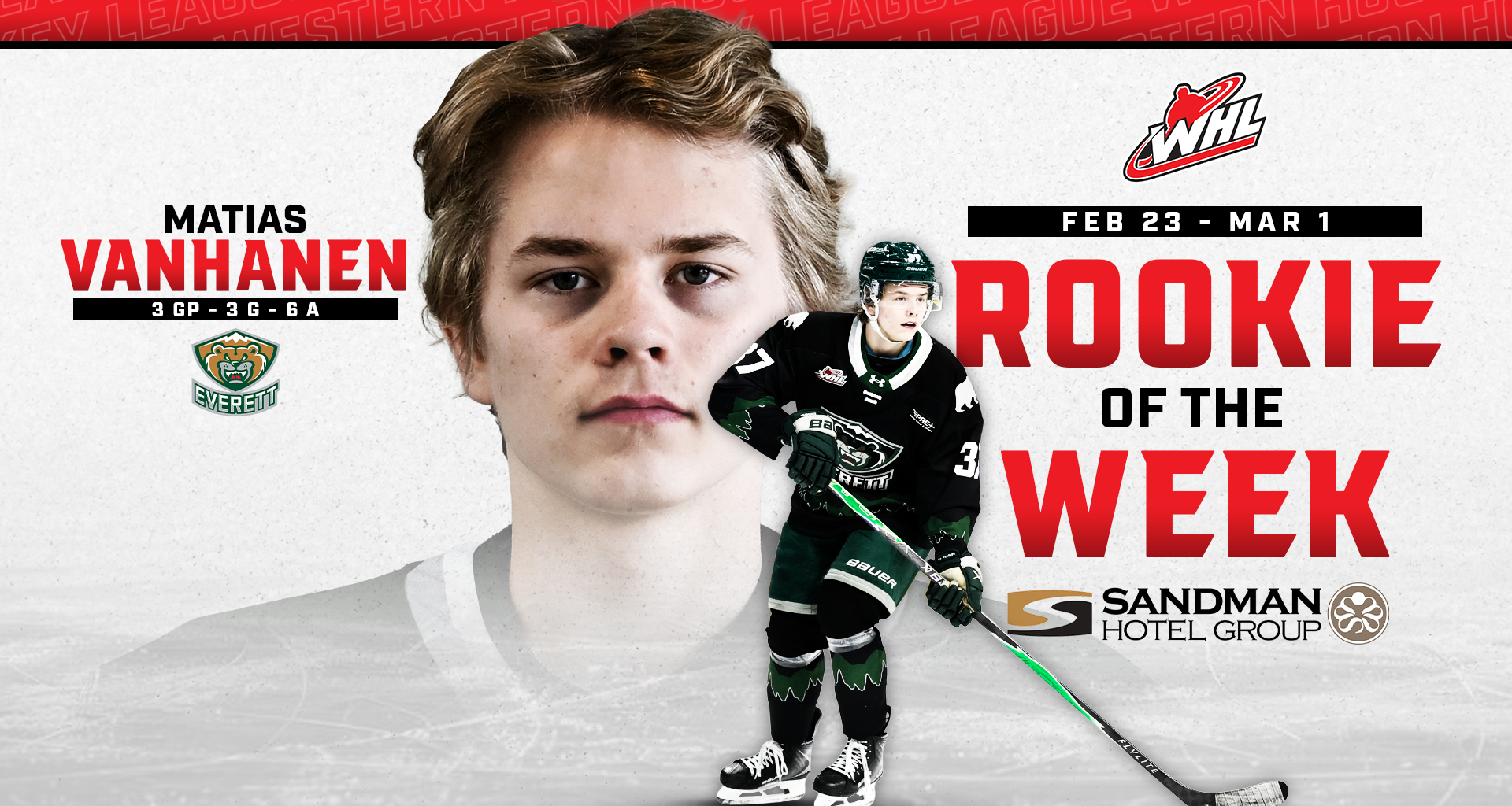 2026 NHL Draft-eligible forward Vanhanen named Sandman WHL Rookie of the Week