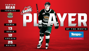 Detroit Red Wings prospect Bear named Tempo WHL Player of the Month for February, Fuelled by Co-op