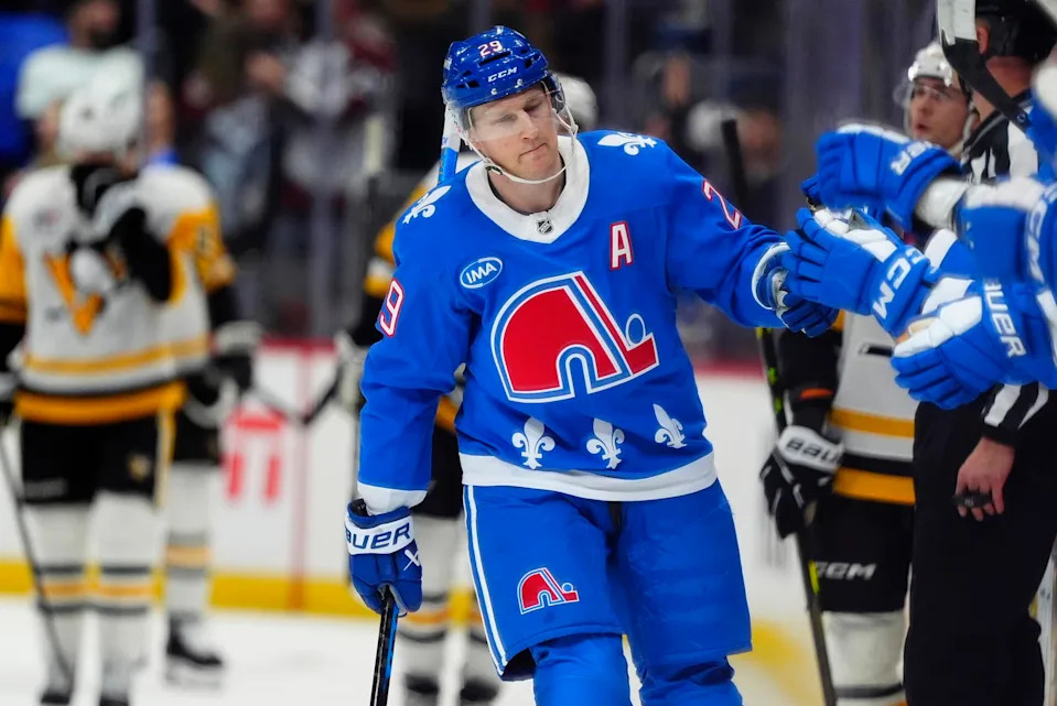 MacKinnon had a goal last night, but the Penguins scored 15 seconds later. Credit: Ron Chenoy