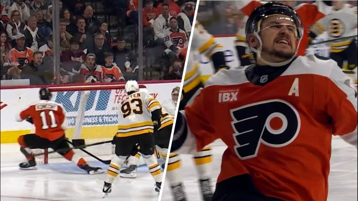 Christian Dvorak finds Travis Konecny off wild bounce to give Flyers the lead – NBC Sports Philadelphia