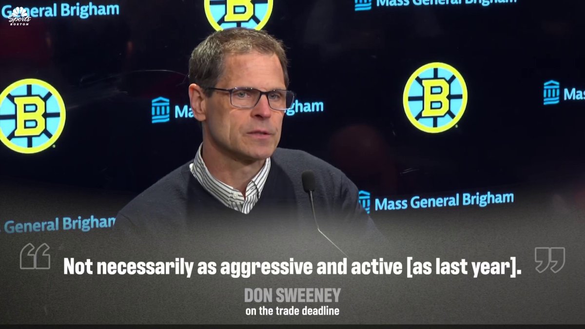 Sweeney says Bruins won’t be ‘as aggressive’ at the trade deadline this year – NBC Sports Boston