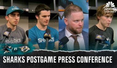 Ryan Warsofsky, Sharks players react to tough loss vs. Predators – NBC Sports Bay Area & California