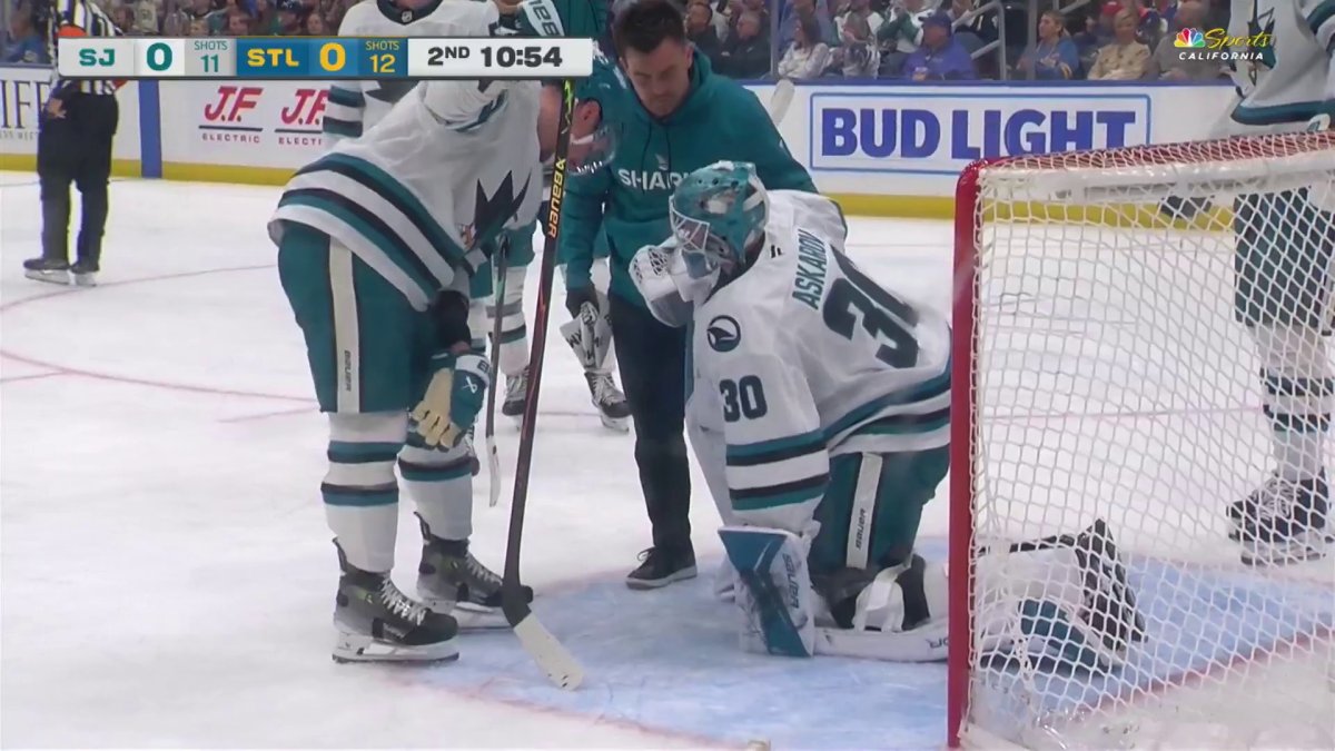 Yaroslav Askarov exits Sharks’ game vs. Blues after collision – NBC Sports Bay Area & California