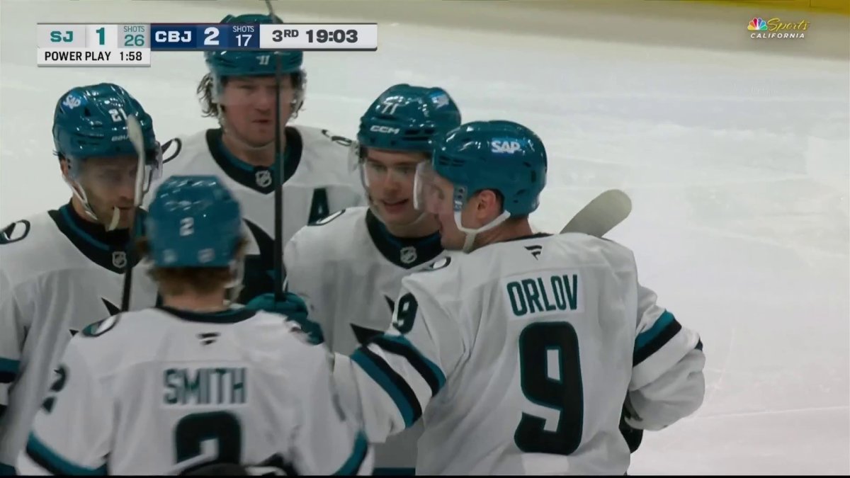 Macklin Celebrini scores game-tying goal vs. Blue Jackets – NBC Sports Bay Area & California