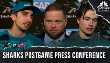 Warsofsky, Celebrini, and more Sharks react to win vs. Blue Jackets – NBC Sports Bay Area & California