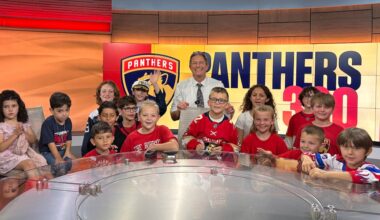 Florida Panthers Kids Club visits WPTV studio