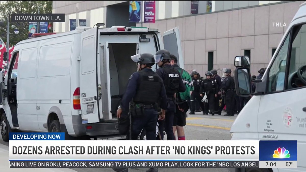 Dozens arrested during clash after ‘No Kings’ protests – NBC Los Angeles