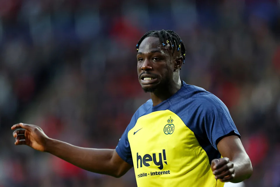 Soccer Football - UEFA Champions League - PSV Eindhoven v Union Saint-Gilloise - Philips Stadion, Eindhoven, Netherlands - September 16, 2025 Union Saint-Gilloise's Promise David REUTERS/Piroschka Van De Wouw