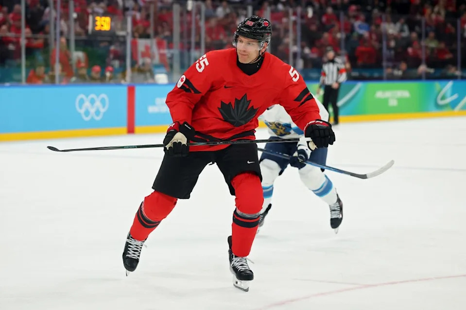 Colton Parayko of Team Canada skates in the first period of their win over Finland on Feb. 20, 2026 in Milan, Italy. Getty Images