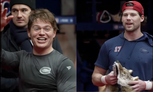 Photo of Cole Caufield and Josh Anderson