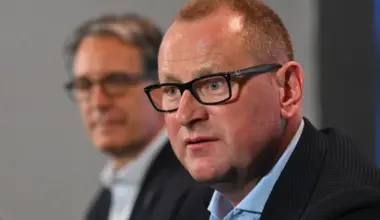 Toronto Maple Leafs new general manager Brad Treliving is introduced as club president Brendan Shanahan looks on at a press conference at Scotiabank Arena.