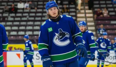 Josh Bloom at the Young Stars Classic with the Vancouver Canucks.