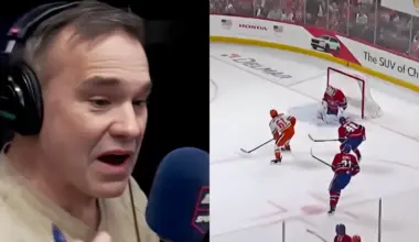 Photo of Gilbert Delorme (left) Canadiens vs Ducks (right)