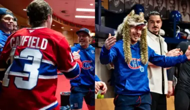 Photo of Cole Caufield and Brendan Gallagher.