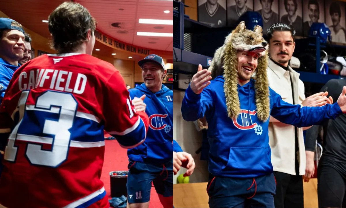 Photo of Cole Caufield and Brendan Gallagher.