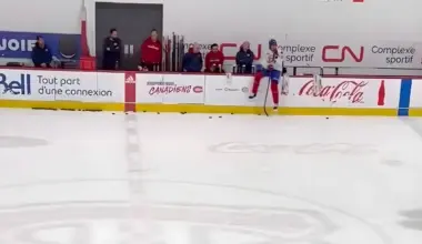 Photo of Patrik Laine at Canadiens practice in Brossard.