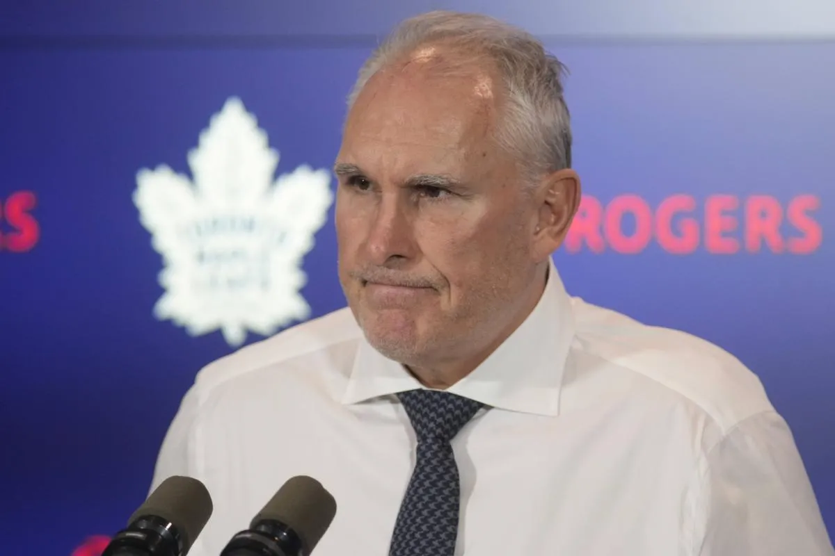 Toronto Maple Leafs head coach Craig Berube listens to a question from a reporter after a loss to the Philadelphia Flyers at Scotiabank Arena