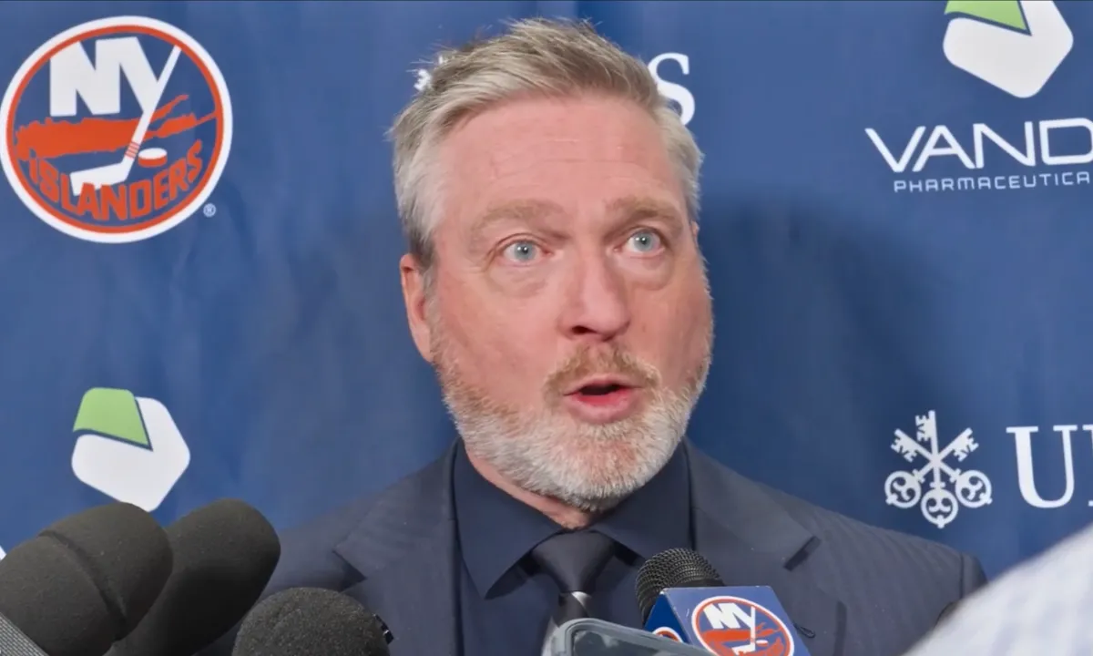 Photo of Patrick Roy following 7-3 loss to Canadiens.