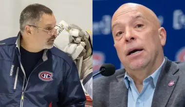 Photo of Canadiens scout Vincent Riendeau and Kent Hughes