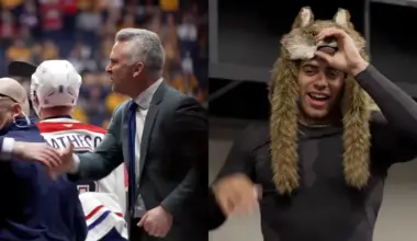 Photo of Martin St-Louis and Jayden Struble following the win over Nashville.