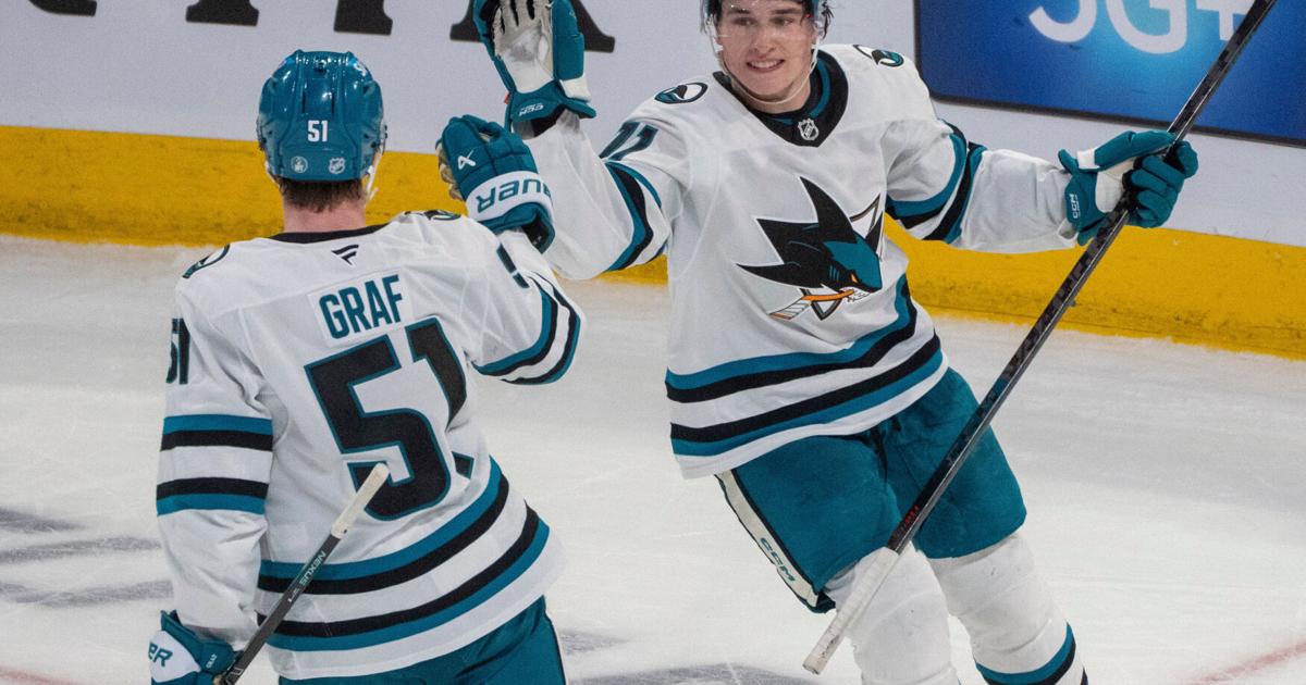 Celebrini's 3-point game powers Sharks to a 4-2 win over the Canadiens | Sports