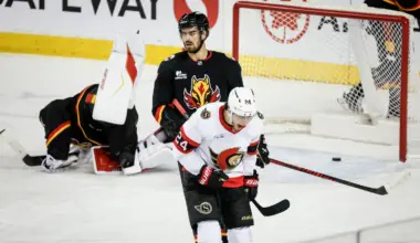Dylan Cozens scores a power-play goal to lift the Senators past the Flames 4-1
