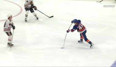 Lardis, Nazar lead Blackhawks past Islanders 4-3, Frondell gets assist in NHL debut