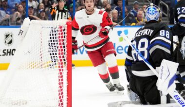 Aho, Svechnikov lead Hurricanes over Lightning to hand coach Rod Brind’Amour a win in his 600th game :: WRAL.com