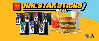 Score the new McDonald’s NHL® Star Sticks Meal, featuring the Hockey Hero Burger® and one of seven collectible NHL® Star Sticks, available for a limited time at participating Canadian restaurants (CNW Group/McDonald's Canada)