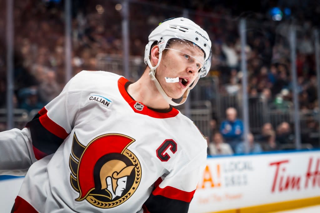 Brady Tkachuk and the Senators have fought their way back into the playoff race. Bob Frid-Imagn Images