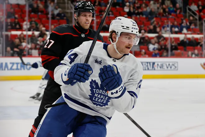 Bobby McMann of the Toronto Maple Leafs.