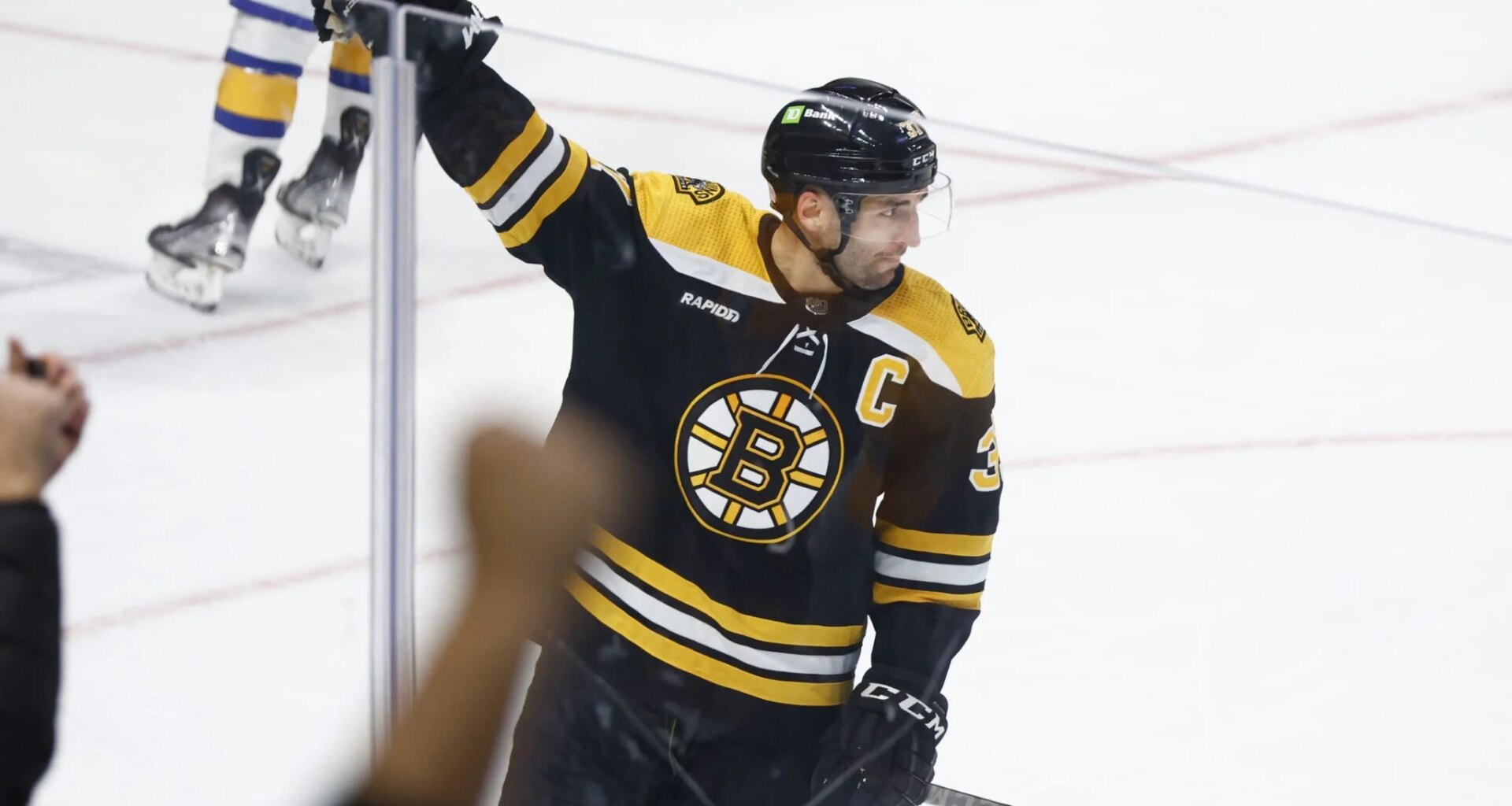 Patrice Bergeron Works with Bruins at Practice