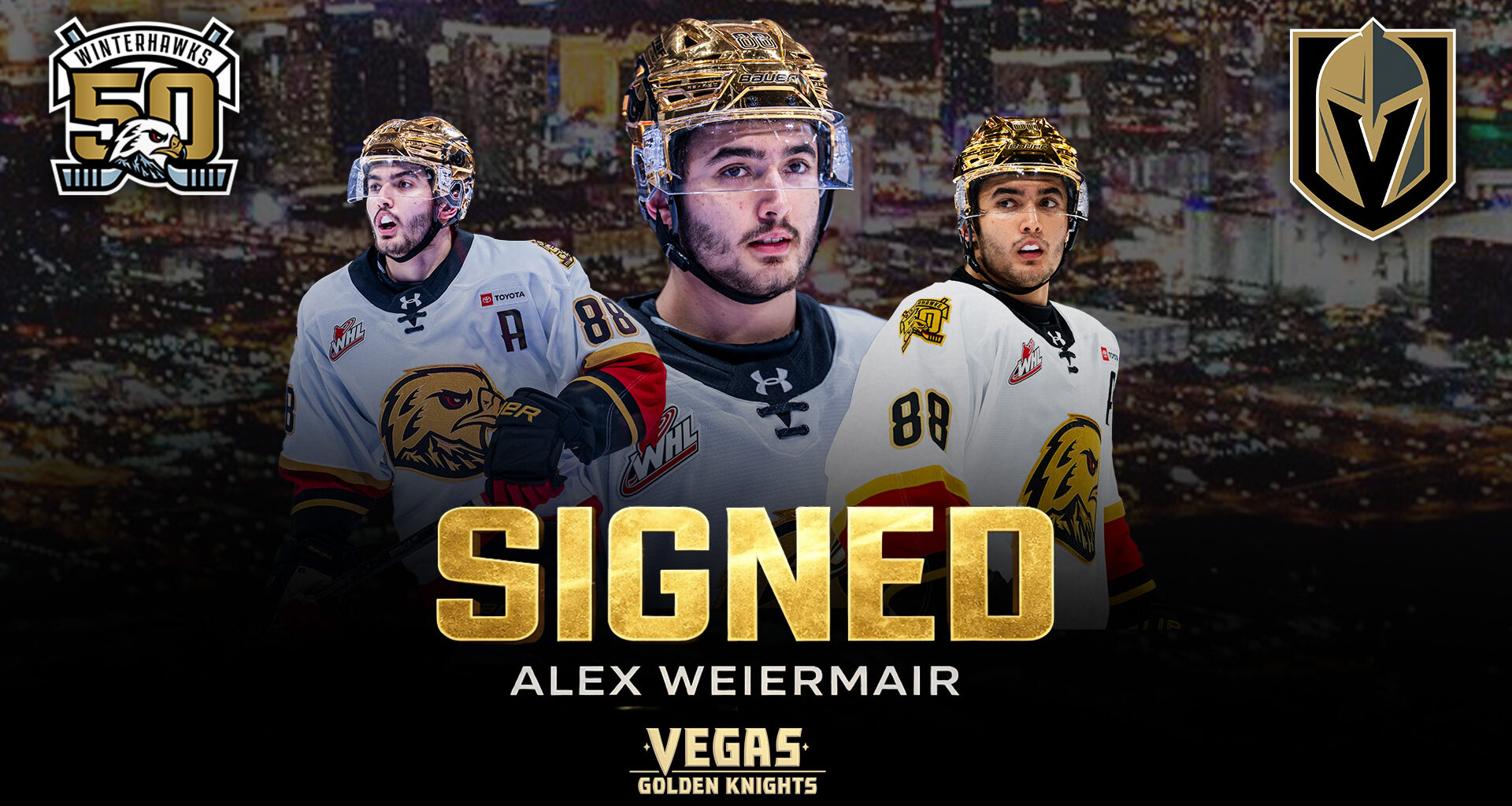 Forward Alex Weiermair signs with Vegas Golden Knights