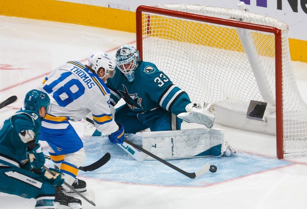 San Jose Sharks, Macklin Celebrini lose to Robert Thomas, St. Louis Blues