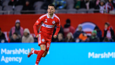 Chicago Fire FC’s Viktor Radojevic #14 vs. DC United at Soldier Field on March 14, 2026.