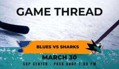 Blues at Sharks game 72: Lines, game thread and how to watch