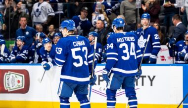 Toronto Maple Leafs rookie Easton Cowan hopes to help Auston Matthews break lengthy scoring drought against Anaheim Ducks