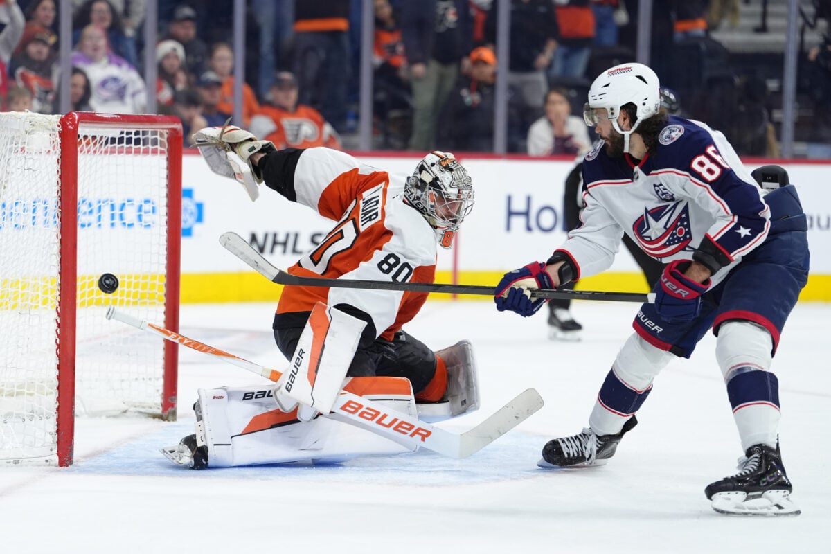 Kirill Marchenko Columbus Blue Jackets Dan Vladar Philadelphia Flyers