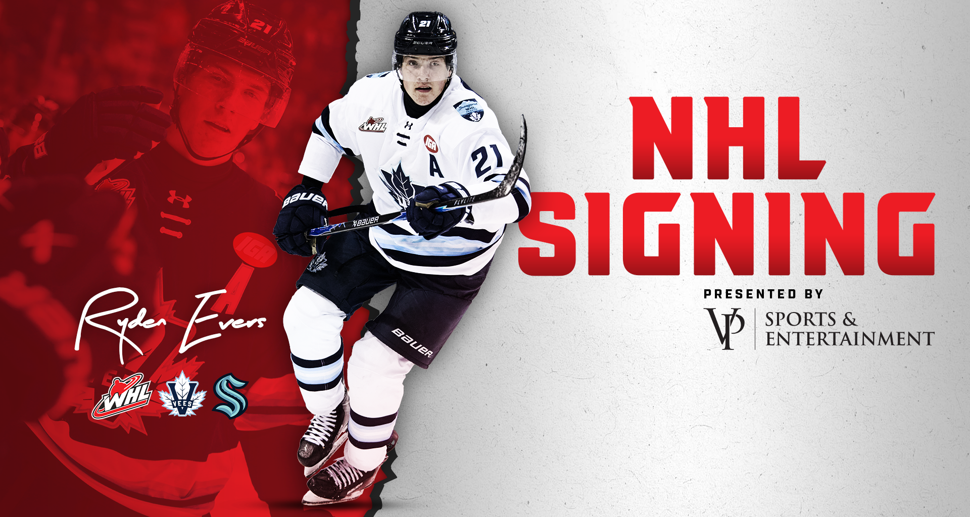 VP Sports & Entertainment presents: Vees alternate captain Evers signs with Seattle Kraken