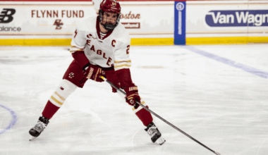 Andre Gasseau (bruins prospect) with BC - Courtesy of BC on X
