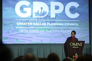 Dallas city manager Kimberly Tolbert speaks during State of the City Address, on Friday,...