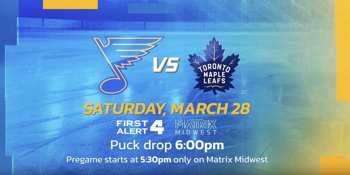 Matrix Midwest, First Alert 4 to air Saturday’s Blues game against the Toronto Maple Leafs