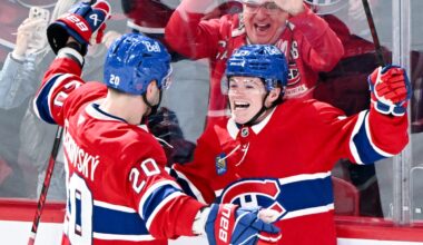 Cole Caufield scores hat trick as Canadiens beat Islanders 7-3