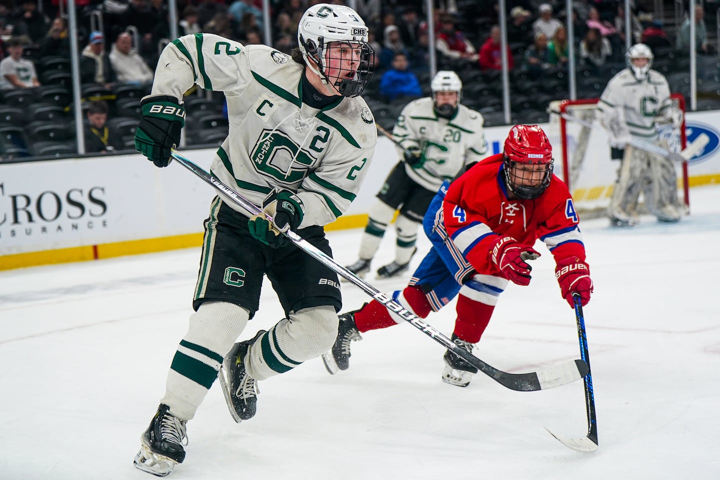 Playing for his father, Brian, Canton senior Teddy Shuman (left) won a Division 2 state title in the final game of his high school career. "We’re all just one big family, he’s like a dad to all of us.”