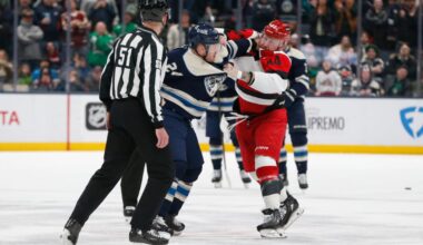 Nic Deslauriers Fights Mathieu Olivier in Hurricanes Debut