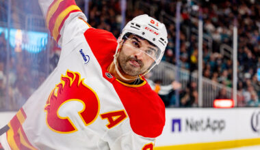 Vancouver Canucks defenseman Tyler Myers (57) skates in warm up prior to a game