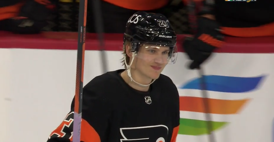 Former Flyers LW Oskar Lindblom Back on Ice with Sharks After Injury