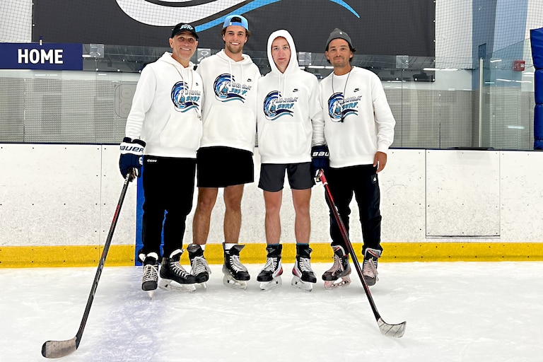 From left, Rob Laferriere, Jack Laferriere, Cole Hutson and Anthony Day.