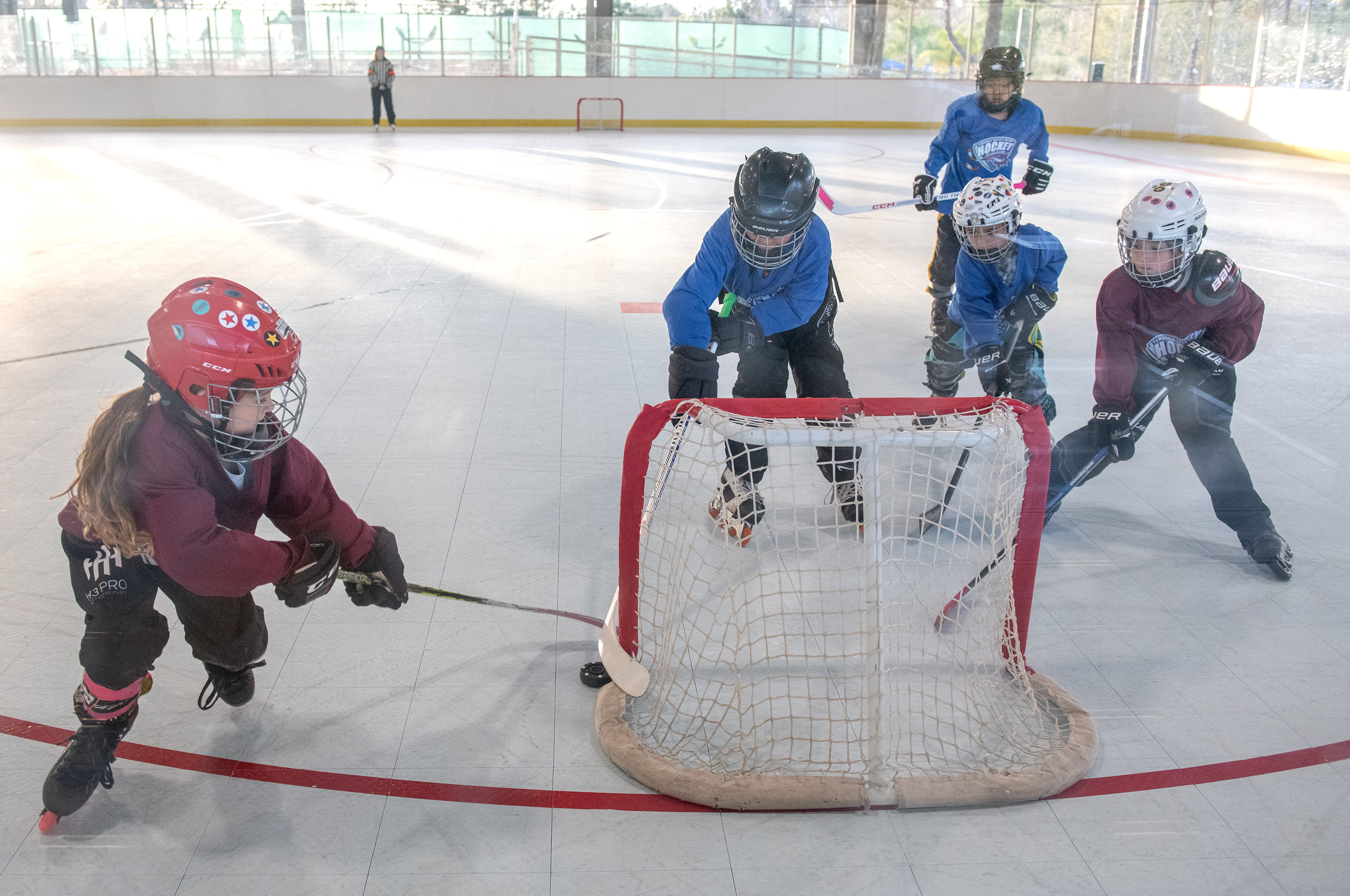 Players from the under-6 Crimson and Blue compete Tuesday, March...